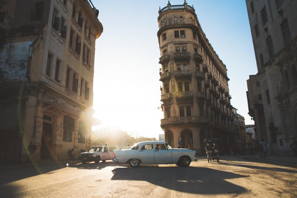 The old building and the sunshine