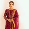 Ayeza Khan Exudes Elegance In Maroon And Golden Attire