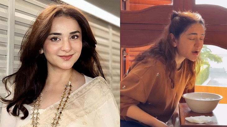 Yumna Zaidi Shares Refreshing Ice-Water Face Dip on Instagram